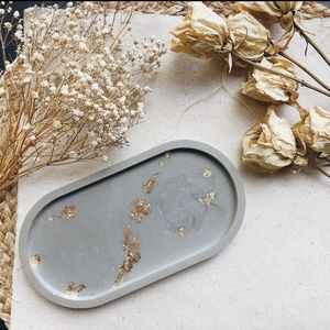 Concrete Tray with Goldleaf